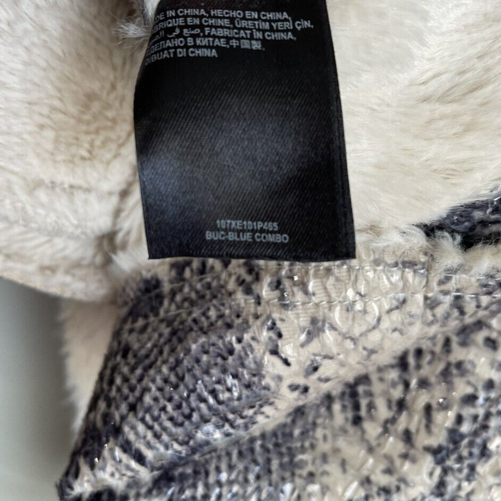 Bebe Gray Snake Print Sherpa Lined Jacket Zipper Detail - Picture 6 of 8